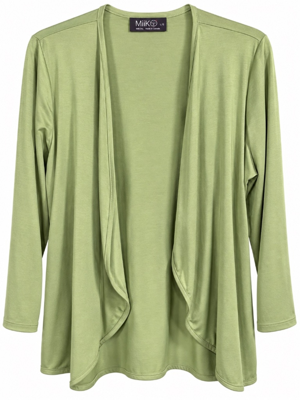 Miik Wesley Cropped Waterfall Cardigan Moss Green L/G